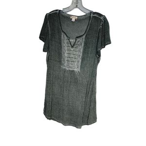 World Unity women's green tie-dye short sleeve top size L